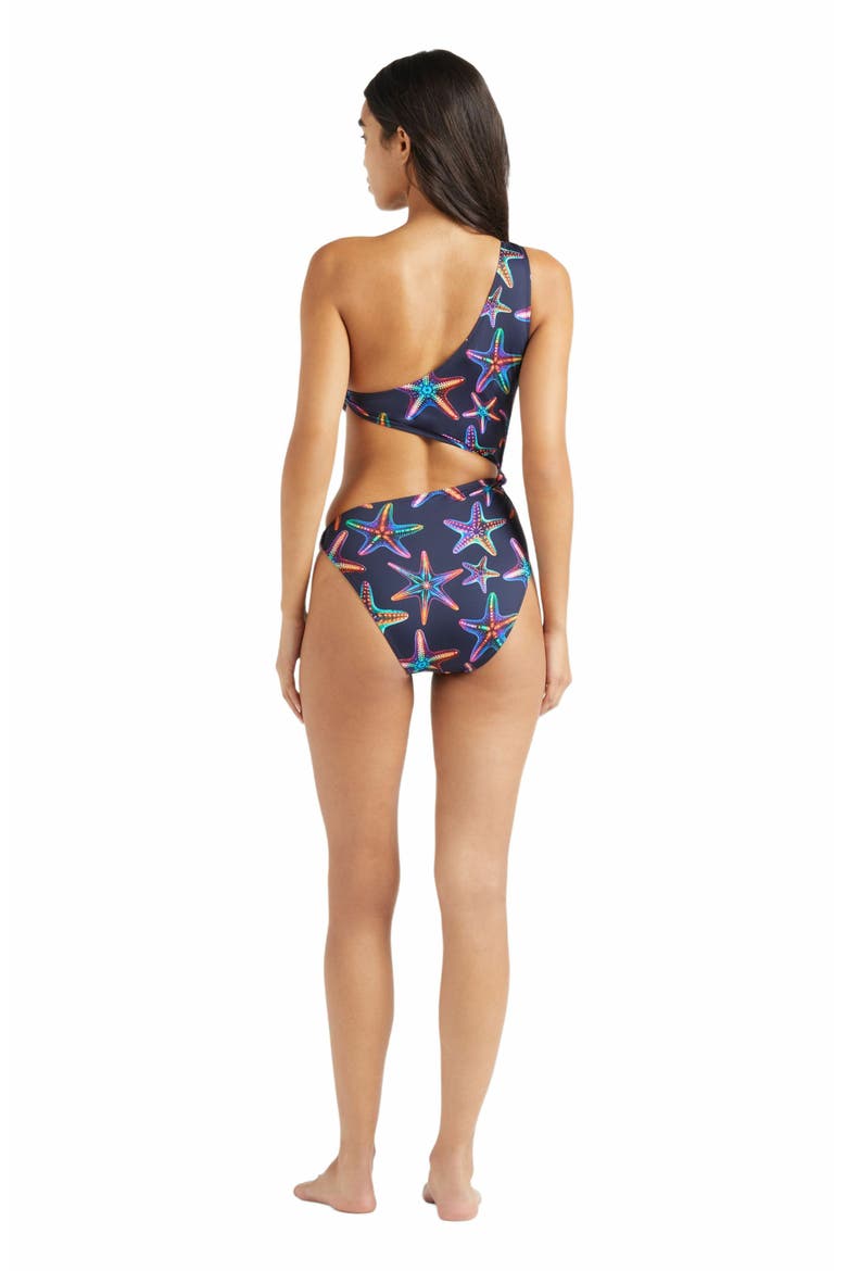 Women's Disco Stars Assymetric Bikini One-Piece Swimsuit, Alternate, color, BLEU MARINE