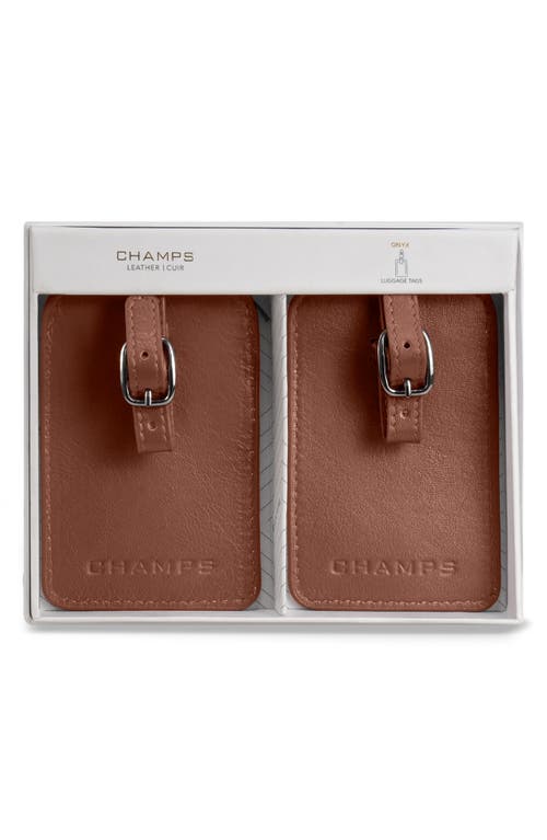 Champs Leather Luggage Tags In Brown