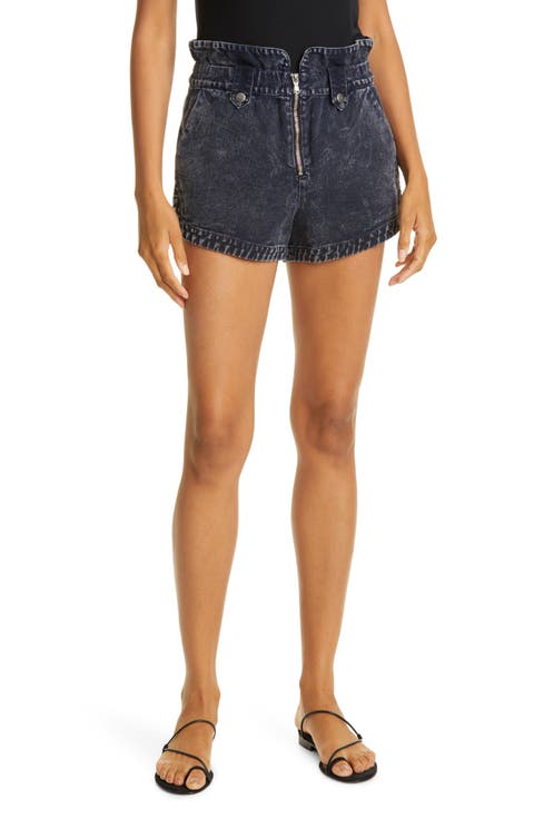 Maura Acid Wash Nonstretch Denim Shorts