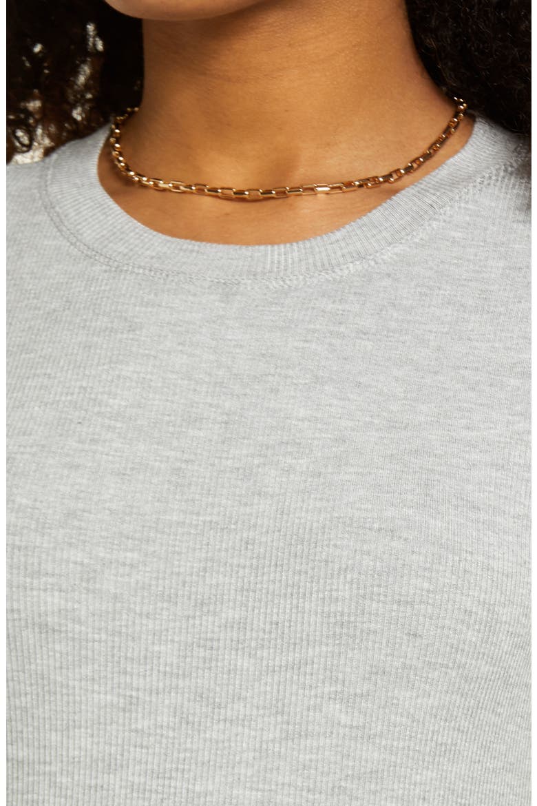 Front Slit Rib T-Shirt Dress, Alternate, color, GREY LIGHT HEATHER