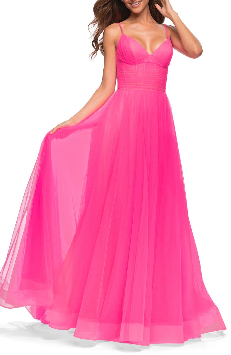 La Femme Exquisite Tulle A-Line Gown, Alternate, color,