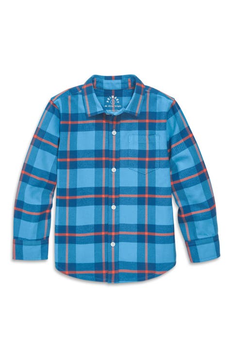 Long Sleeve Flannel Plaid Button Down (Toddler, Little Kid, & Big Kid)