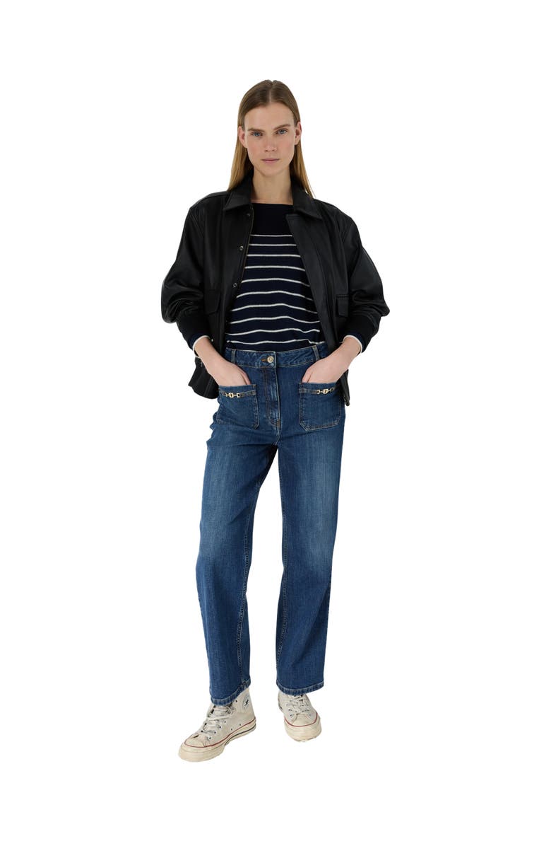GERARD DAREL Arlina Monogram Pocket Detail Jeans, Alternate, color, Jeans