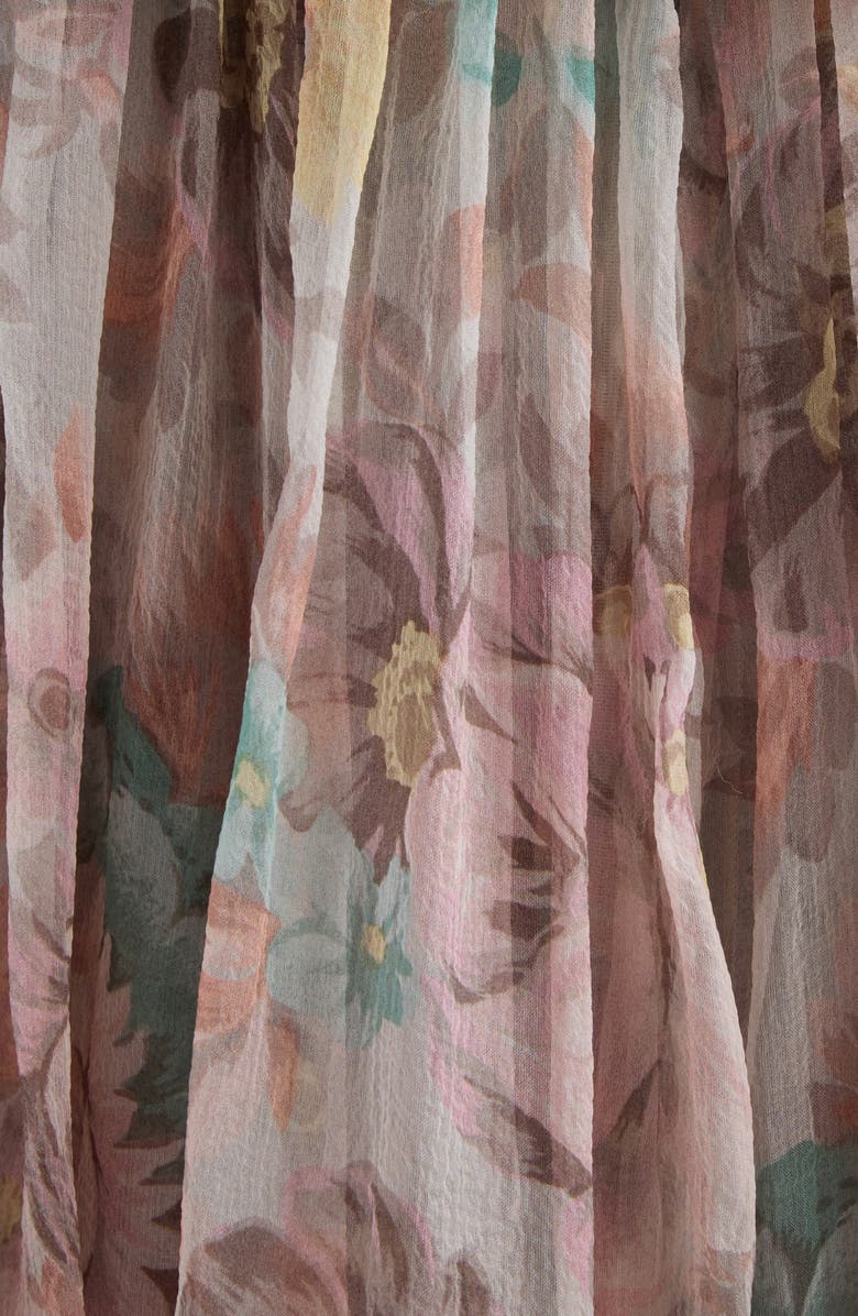 Chloé Ruffle Silk Gauze Dress, Alternate, color, 