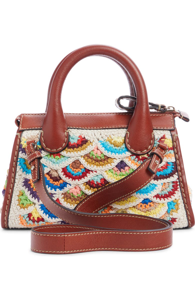 Chloé Mini Edith Scallop Wool & Cashmere Crochet Satchel, Alternate, color,