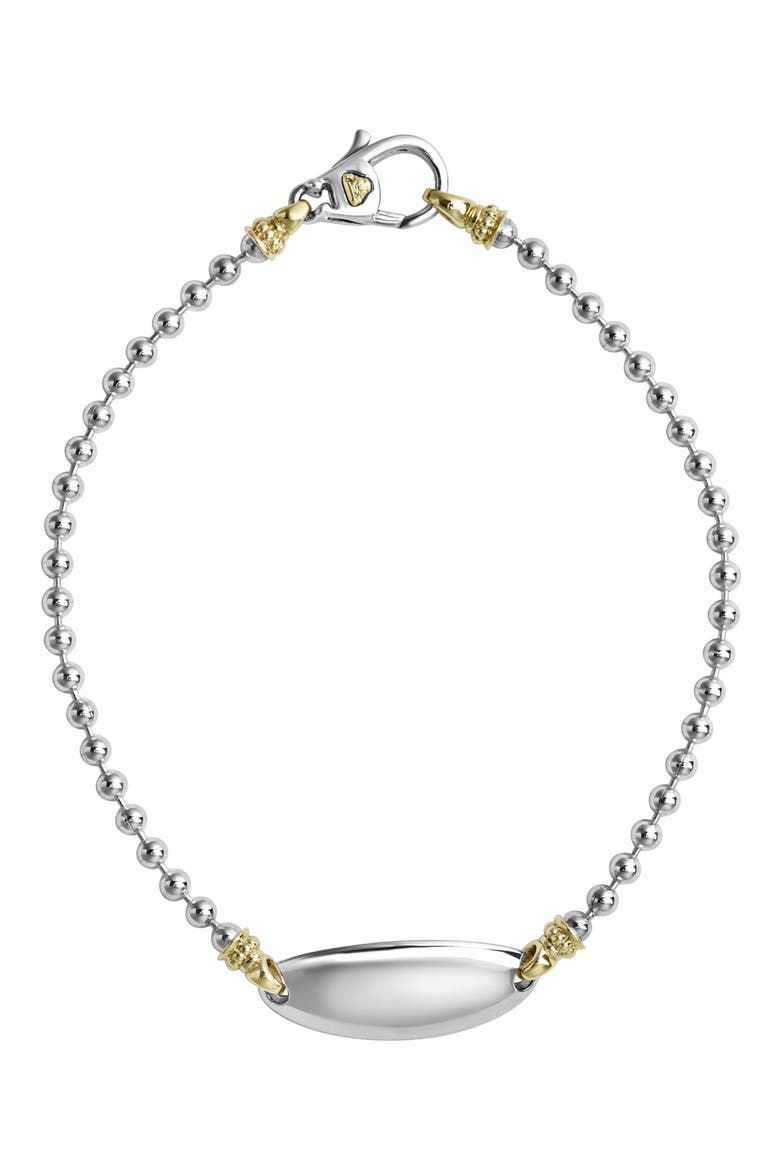 Beloved Oval Plate Bracelet, Main, color, SILVER