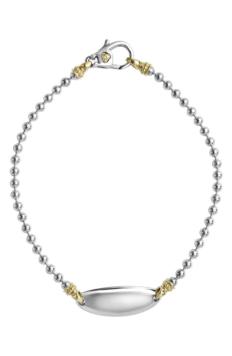 LAGOS Beloved Oval Plate Bracelet, Main, color, Silver