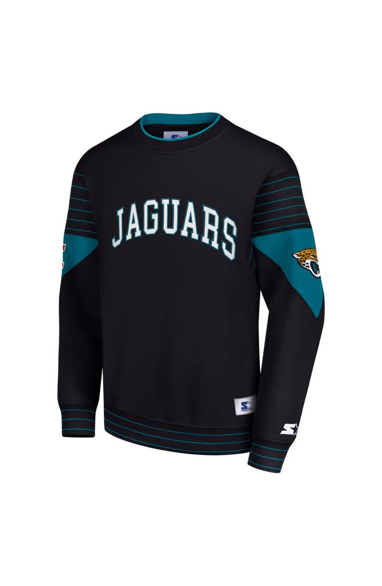 STARTER Men's Starter Black Jacksonville Jaguars Face-Off Pullover Sweatshirt, Alternate, color, 