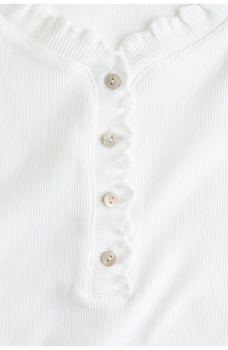 H&M Overlocked jersey top, Alternate, color, White