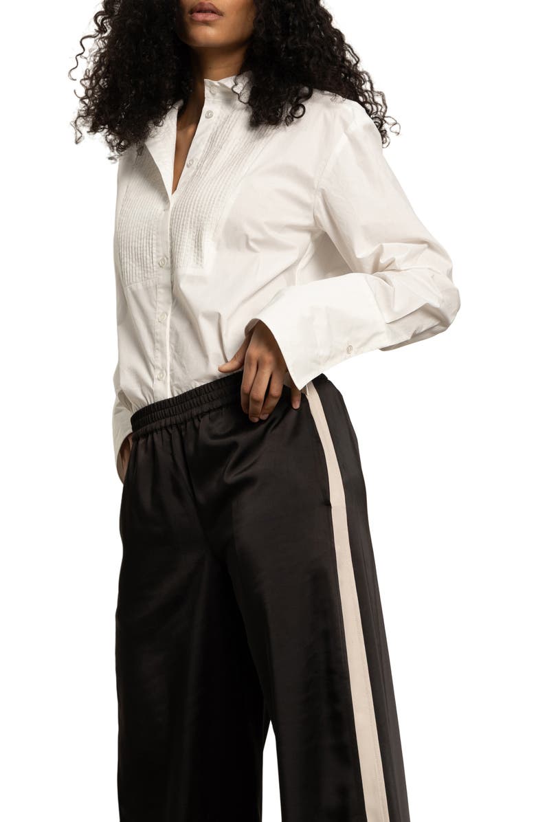 Sanctuary Satin Track Pants, Alternate, color, Black