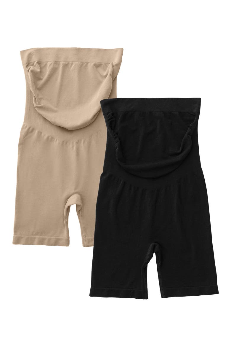 Seamless Maternity No Rub Short, Alternate, color, BLACK BEIGE
