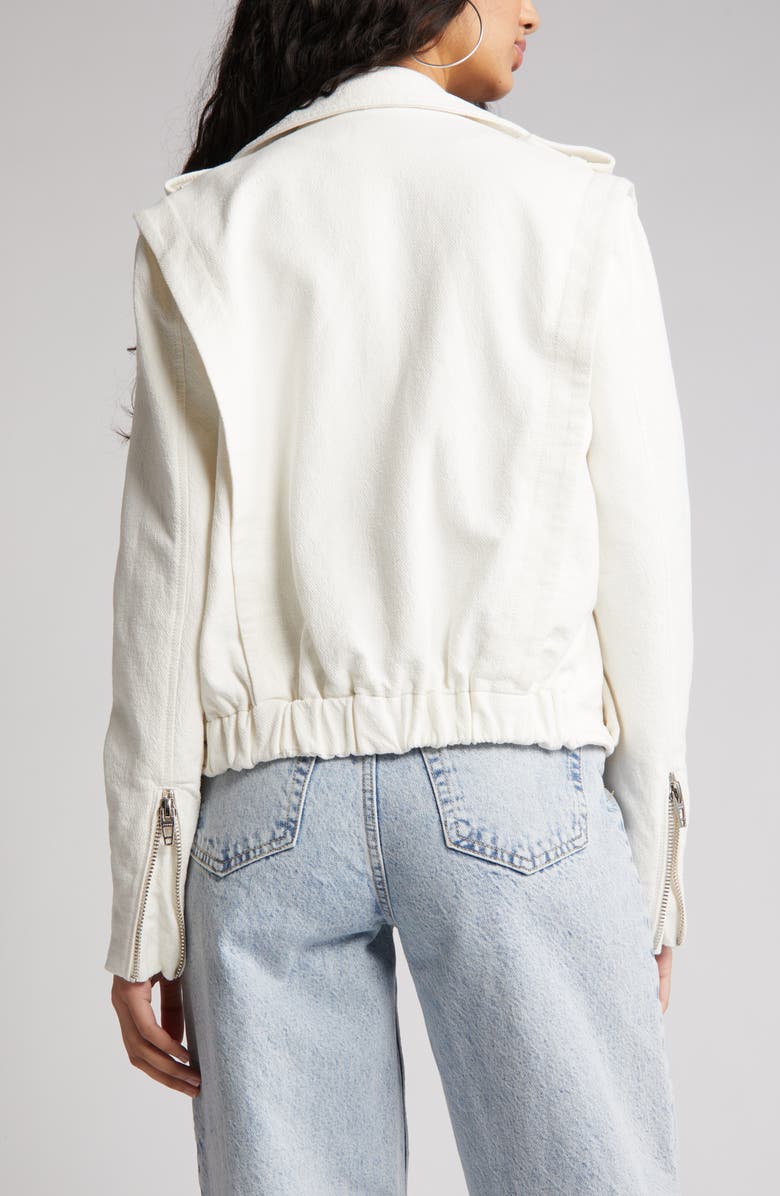BLANKNYC Cotton Crepe Moto Jacket, Alternate, color,