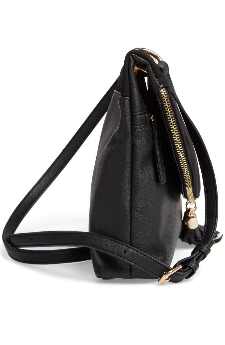 BP. Faux Leather Foldover Tassel Crossbody Bag, Alternate, color,