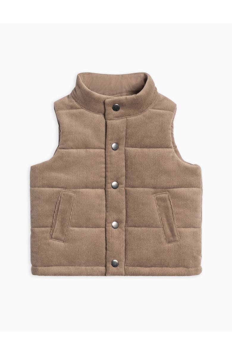 Kendi Idris Corduroy Snap Vest, Main, color, Taupe