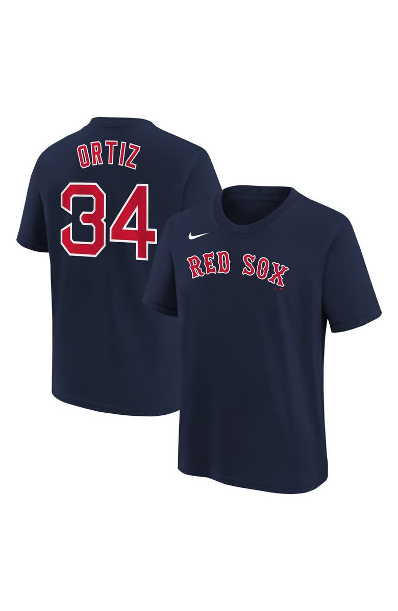 Nike Youth Nike David Ortiz Navy Boston Red Sox Home Player Name & Number T-Shirt, Main, color, Navy