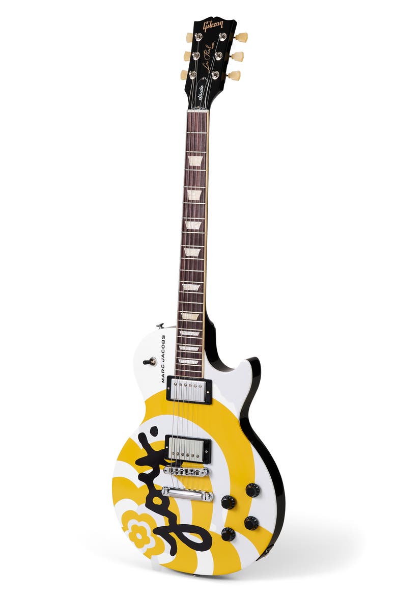 x Marc Jacobs Joy Les Paul™ Electric Guitar, Main, color, WHITE/ YELLOW
