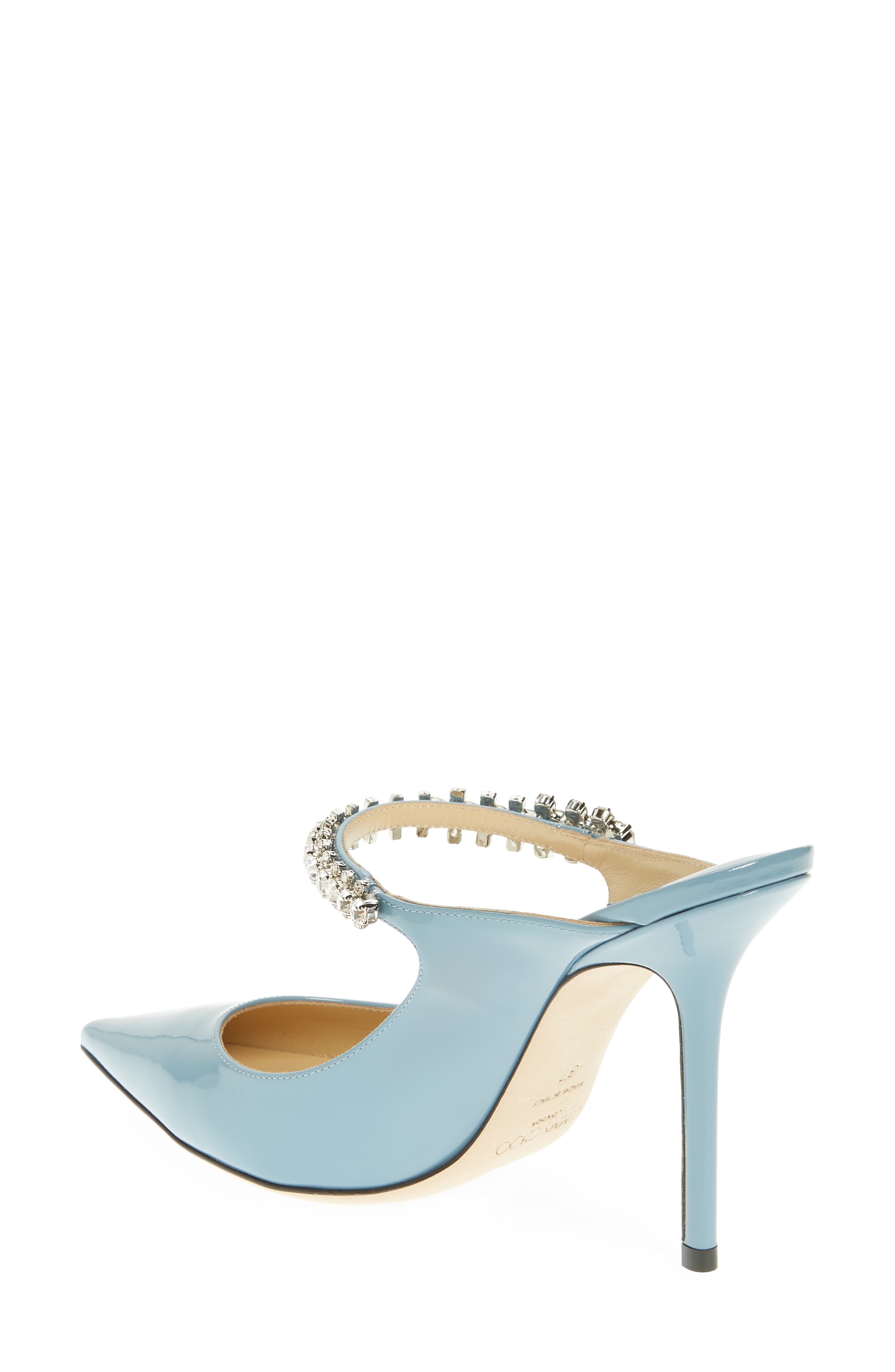 Jimmy Choo Bing Crystal Embellished Pointed Toe Patent Mule, Alternate, color, 