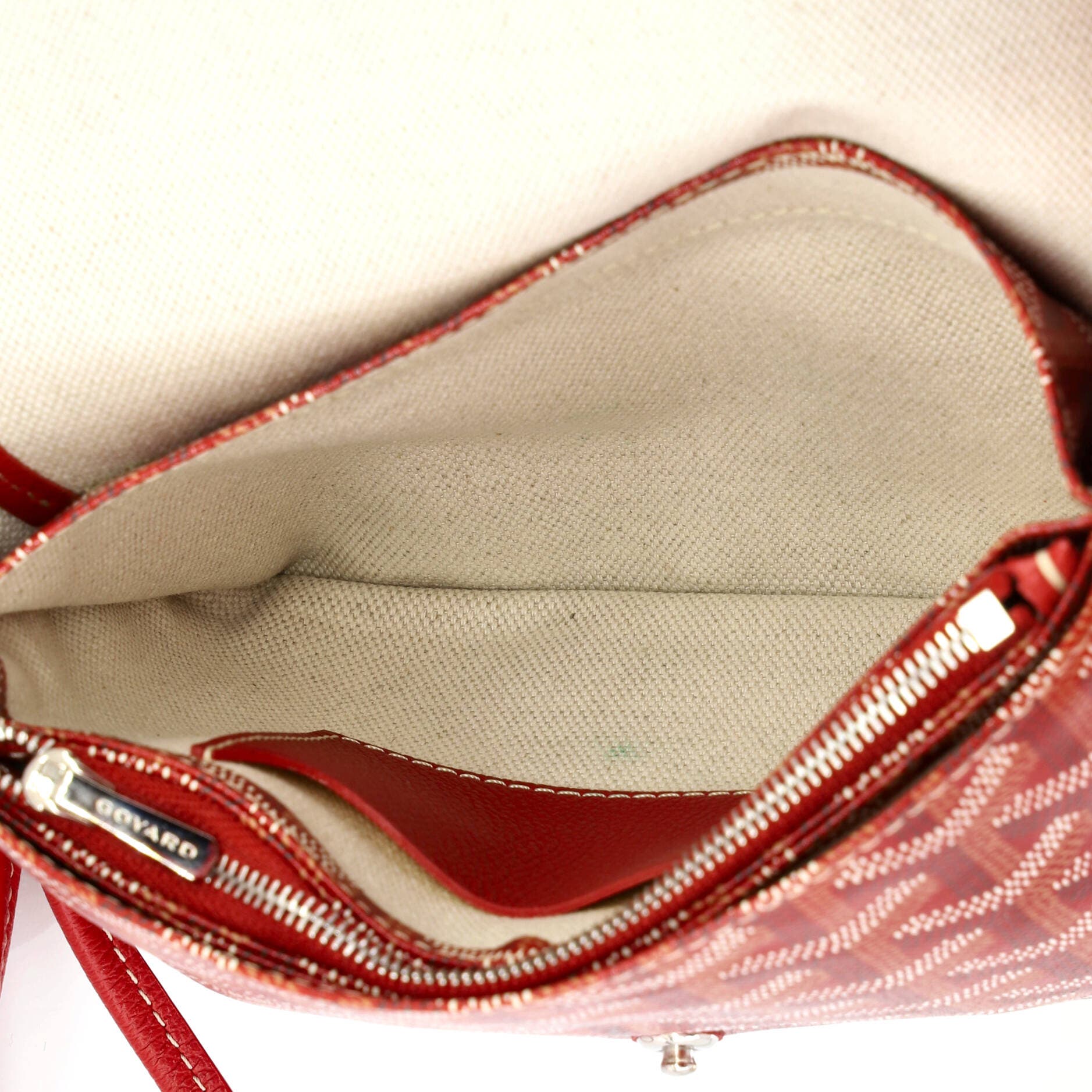 Pre-Owned Goyard Plumet Clutch Wallet Coated Canvas, Alternate, color, Red