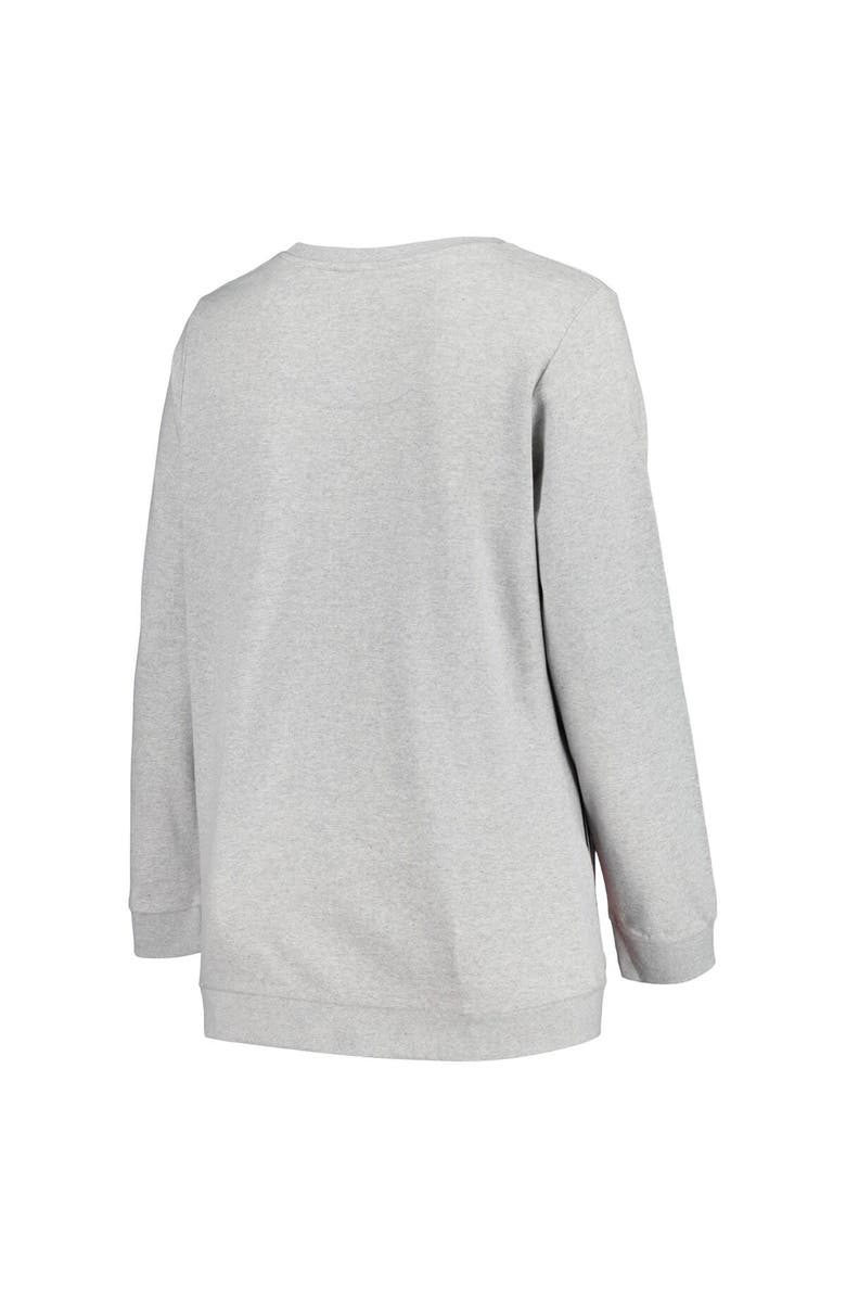 PROFILE Women's Profile Heather Gray Georgia Bulldogs Plus Size Side Stripe Fleece Pullover Sweatshirt, Alternate, color, 