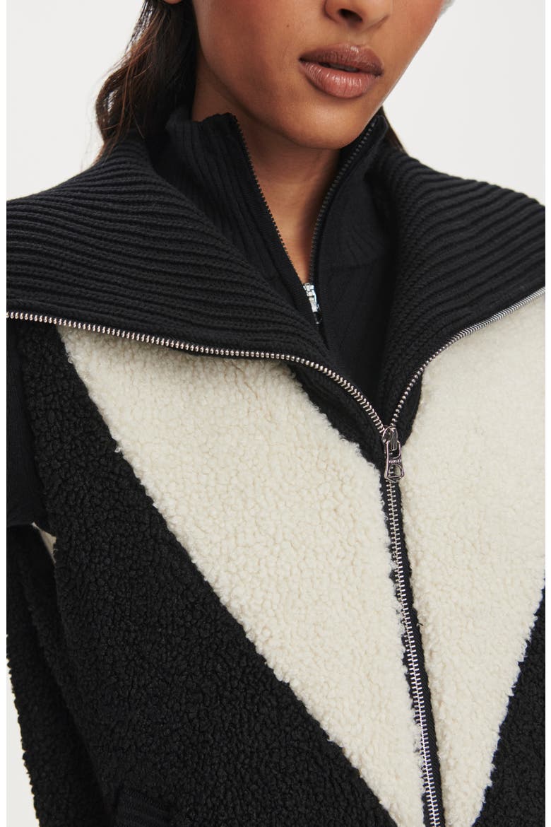 Caspian High Pile Fleece Vest, Alternate, color, BLACK