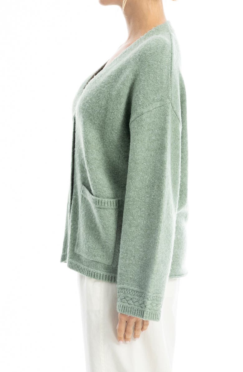 MAX STUDIO V-Neck Cardigan, Alternate, color, Heather Basil
