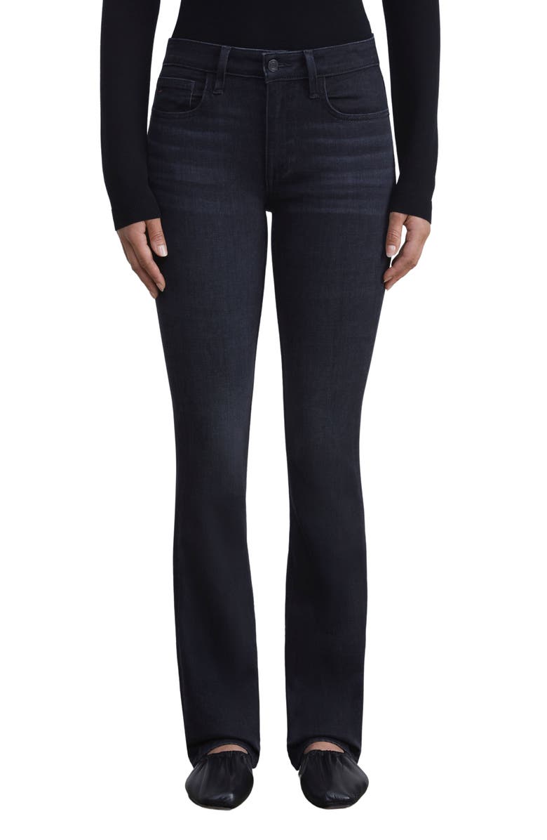Lafayette 148 New York Mercer Kick Flare Jeans, Main, color, Washed Onyx