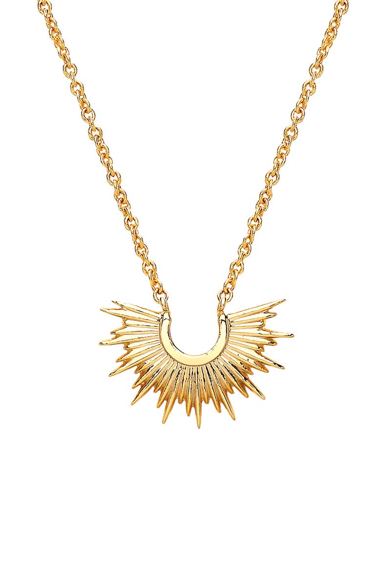 Half Sunburst Pendant Necklace, Main, color, GOLD
