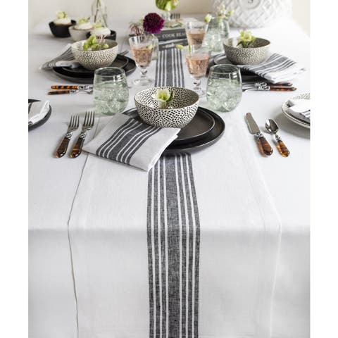 Linen Table Runner for Dining Table, Holiday and Everyday Table Decor - Farmhouse