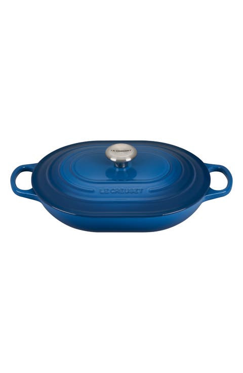 3.75-Quart Oval Enameled Cast Iron Casserole