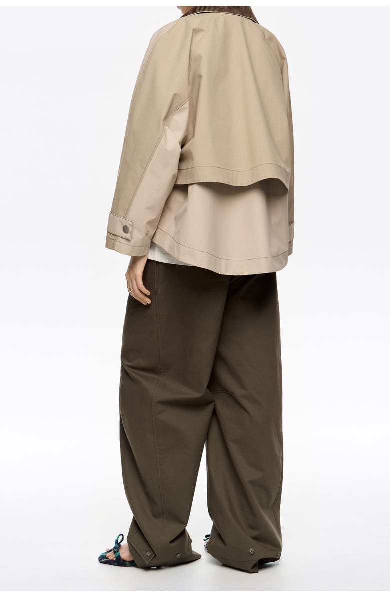 Bimba y Lola Two-Tone A-Line Trench, Alternate, color, Stone
