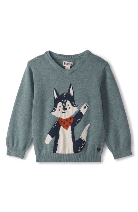 Friendly Wolf Cotton Graphic Sweater (Baby)