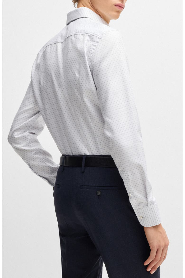 Hank Slim Fit Neat Cotton Dobby Dress Shirt, Alternate, color, WHITE