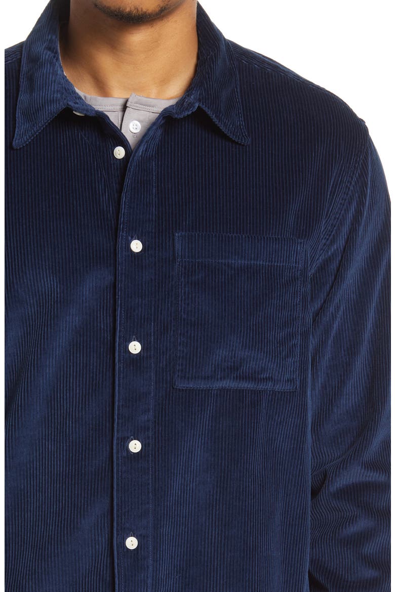 Easy Long Sleeve Button-Up Corduroy Shirt, Alternate, color, CLASSIC INDIGO