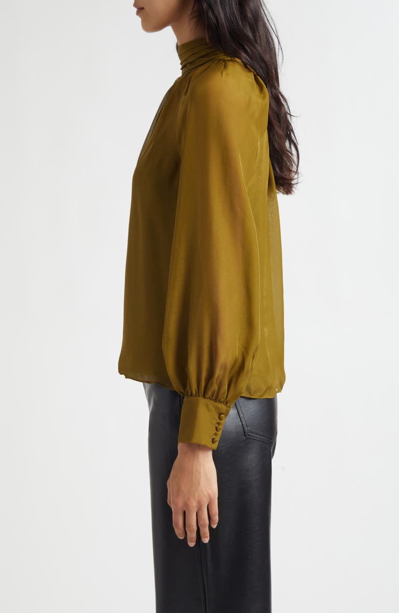 Veronica Beard Alyssa Silk Top, Alternate, color, Moss