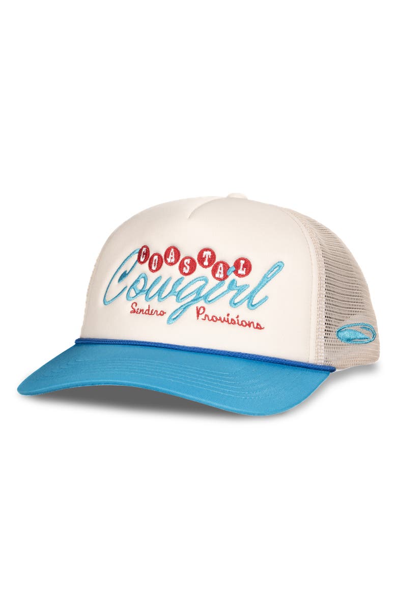 SENDERO PROVISIONS CO. Coastal Cowgirl Trucker Hat, Alternate, color, White / Blue