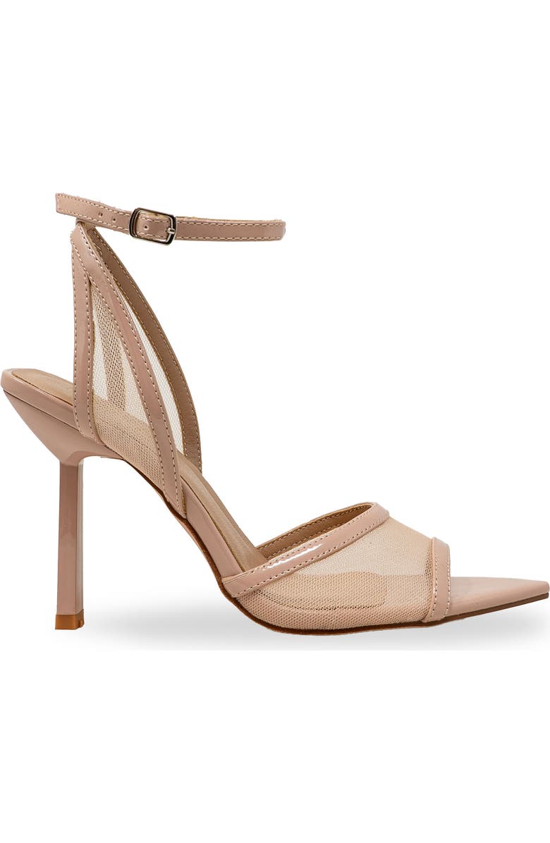 CHASE AND CHLOE Mesh Ankle Strap Sandal, Alternate, color, Beige Pu
