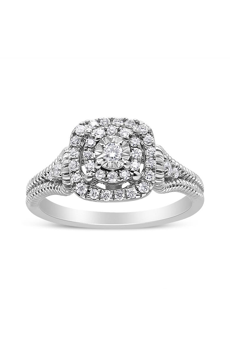 Silver 1/3 Cttw Diamond Halo Style Cocktail Ring, Main, color, Silver