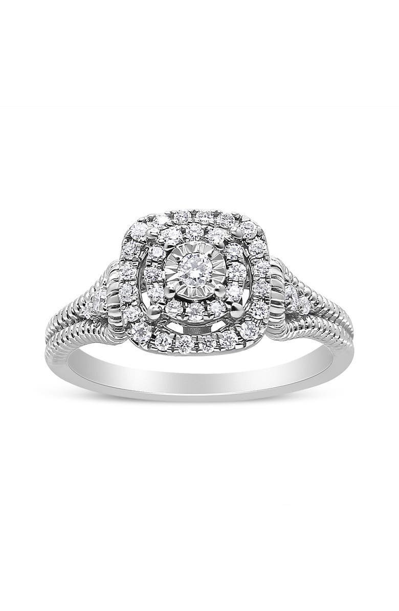 Haus of Brilliance Silver 1/3 Cttw Diamond Cocktail Ring, Main, color, Silver