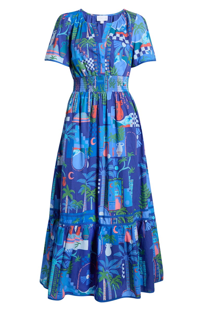 SUGARLIPS Punta Alta Ordy Smocked Midi Dress, Alternate, color, 