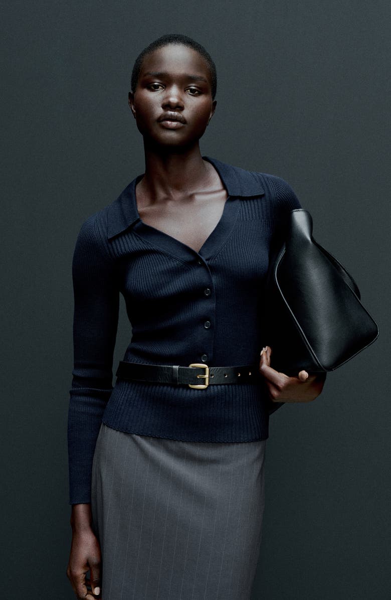 MANGO Johnny Collar Popover Sweater, Alternate, color,