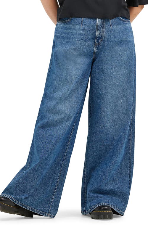 Lee High Waist Pleated Wide Leg Jeans In Mid Chapter