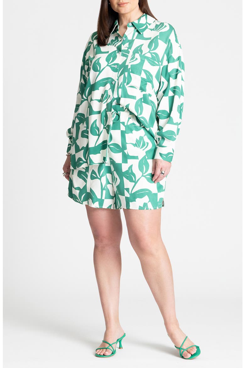 Relaxed Floral Shirt, Alternate, color, FOLIAGE CHECK