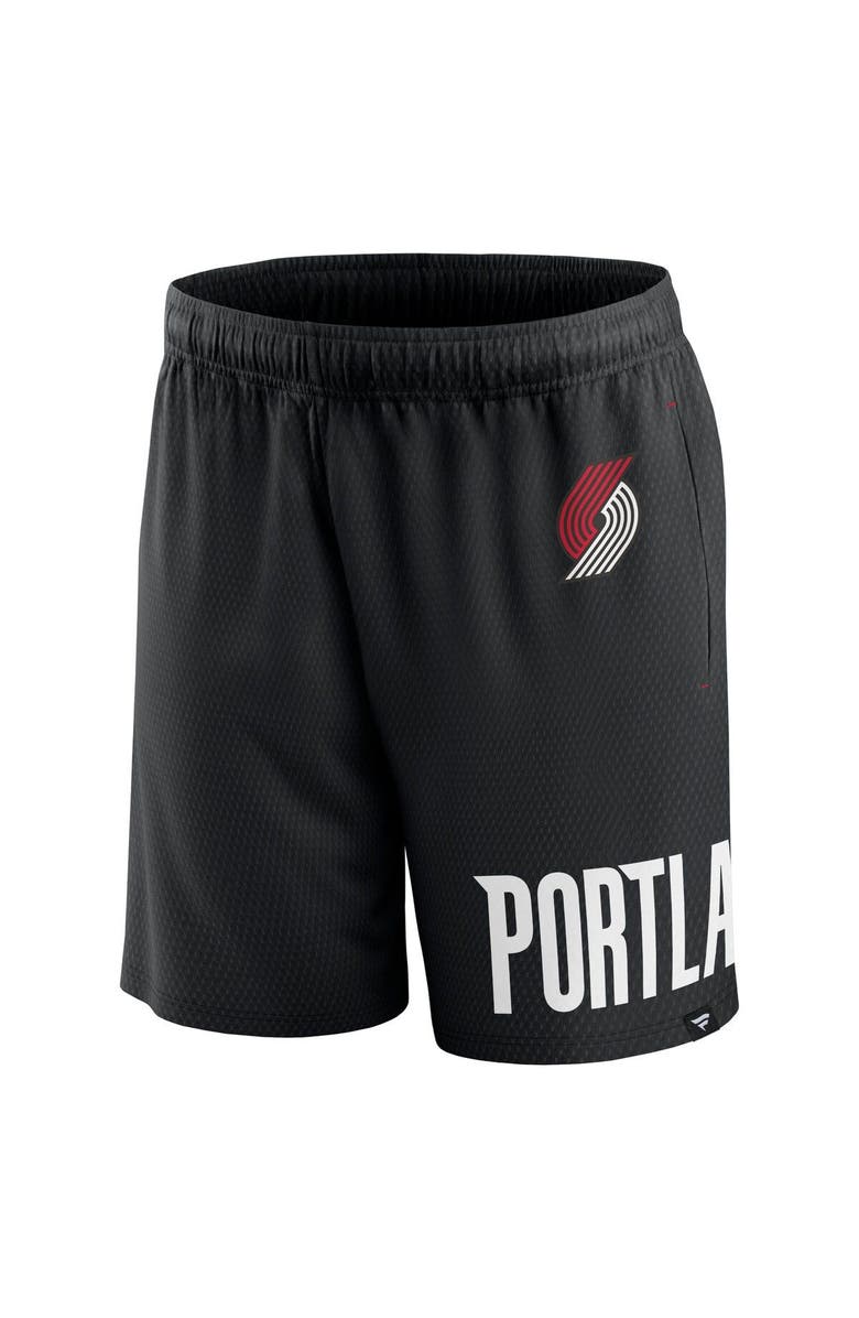 FANATICS Men's Fanatics Branded Black Portland Trail Blazers Free Throw Mesh Shorts, Alternate, color, Black