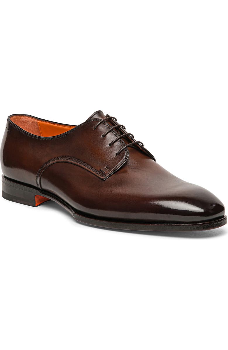 Santoni Archer Derby, Main, color, Dark Brown