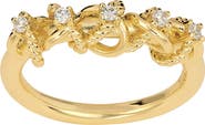 ATHRA LUXE Cubic Zirconia Link Wrap Ring