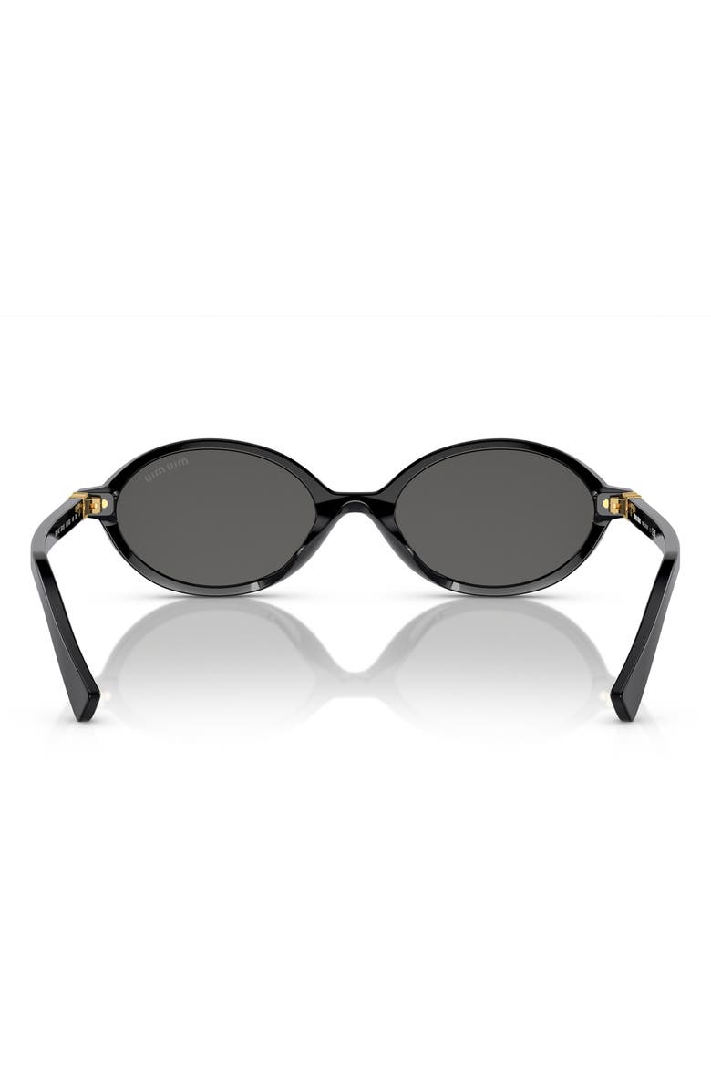Miu Miu 50mm Oval Sunglasses, Alternate, color, Black / Dark Grey
