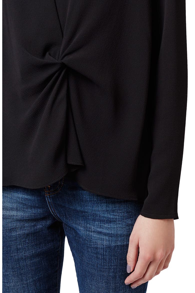Twist Front Blouse, Alternate, color, BLACK