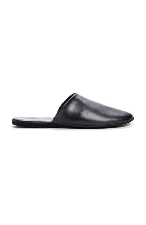 Anthony Veer Clark House Mens R Leather Slide Slippers In Black