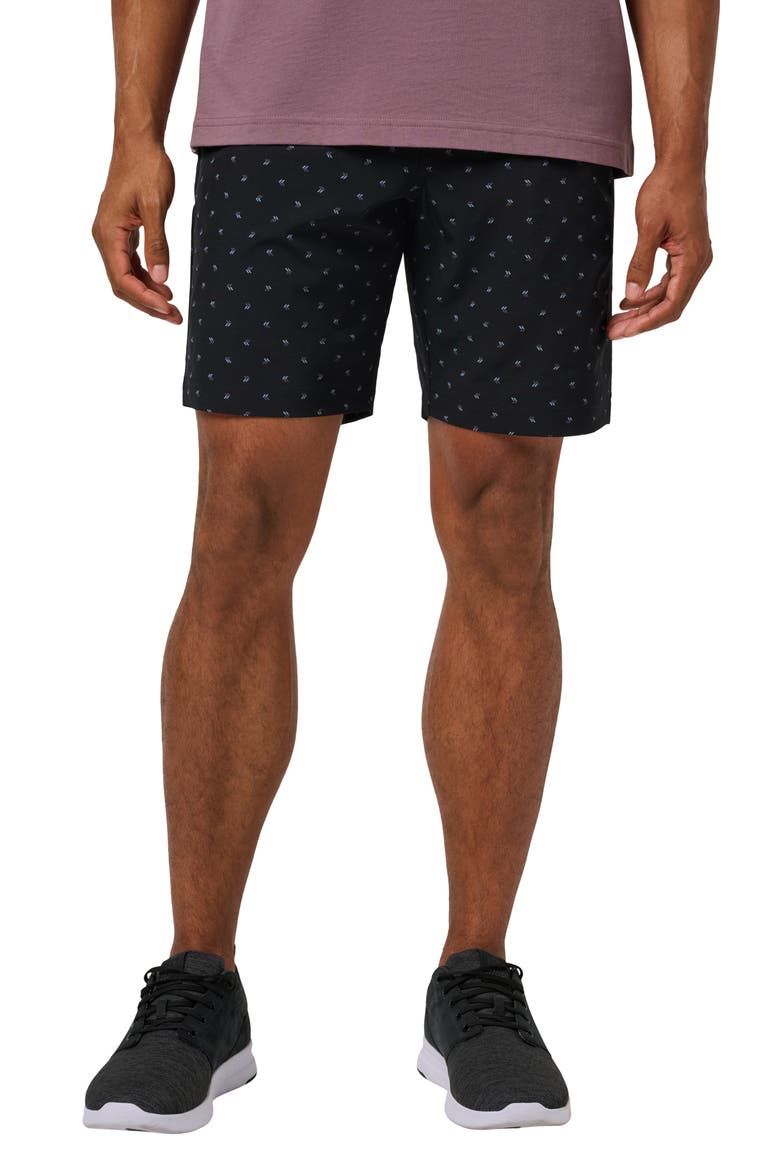 Beck Print Performance Shorts, Main, color, BLACK GEO