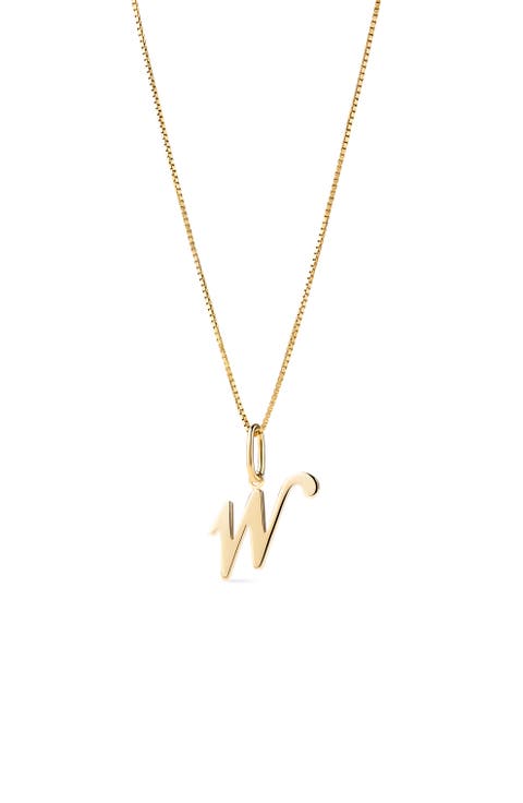 Solid Yellow Gold - Script Letter Necklace